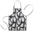 thumbnail image 1 of Black Halloween White Ghosts Kids Aprons for Girls and Boys,Adjustable Neck Strap Toddler Aprons for Kids Cooking Baking,23.6"x19", 1 of 7