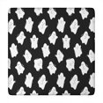 thumbnail image 1 of Black Halloween White Ghosts Square Fitted Tablecloth with Elastic Edge,Square Table Cover,Washable Elastic Table Cover for Home Kitchen Party Decor 34"x34", 1 of 6