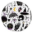 thumbnail image 1 of Black Halloween Witchcraft Elements Round Fitted Tablecloth with Elastic Edge,Dining Table Cover Waterproof,Outdoor Round Tablecloth for Camping,Dining,Indoor and Outdoor, 1 of 7