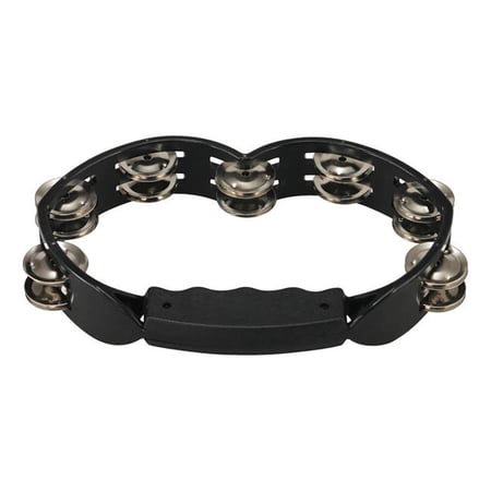 Black Hand Held Plastic Tambourine