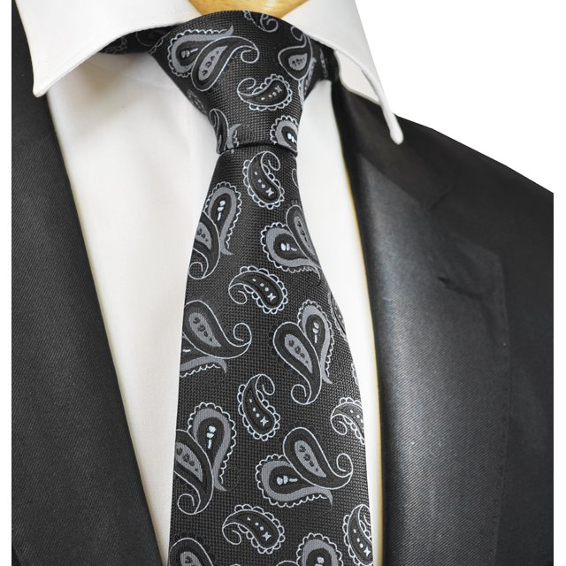 Black Hand Made Classic Paisley Men's Ties