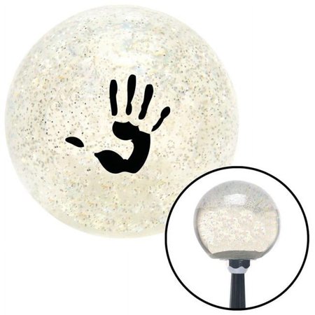 Black Hand Print Clear Metal Flake Shift Knob with M16 x 1.5 Insert Shifter Auto