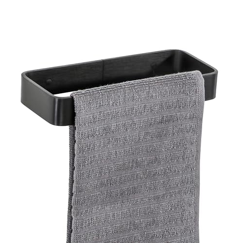 Black Hand Towel Holder 20CM Self Adhesive Small Towel Rail Wall