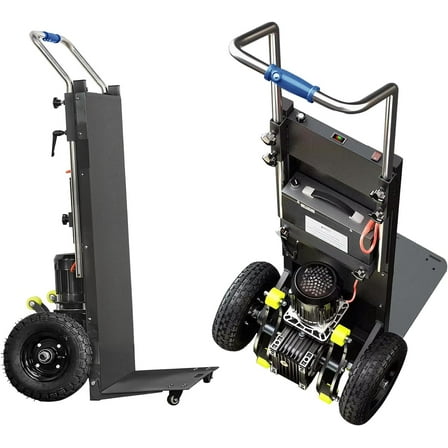 RDYMONKEY 880 Lbs Capacity Electric Stair Hand Trucks, Rubber, 14.2 x 24.4 x 45.67 Inches