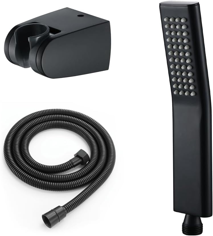 Black Handheld Shower Head High Pressure Handheld Shower Head with Hose ...