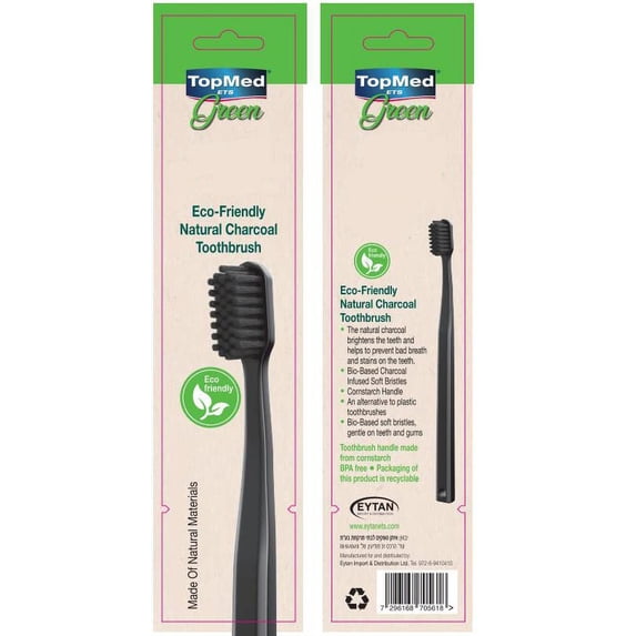 Black Handle Charcoal Toothbrush Charcoal Soft BRISTLES,PLA Black Handle Silver HOT Stamping Logo