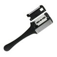 Black Handle Hair Cutting Comb and Barber Scissors Set with Thinning