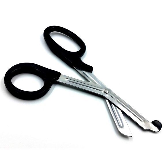 Black Handle with Stainless Steel Blades Trauma Shears 7.25"