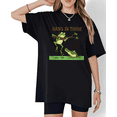 thumbnail image 1 of Black Hang In There It Gets Worse Frog Graphic Tees Print Tshirt Casual Shirts For Women Dark Humor And Daily Wear Tops S-5XL, 1 of 5