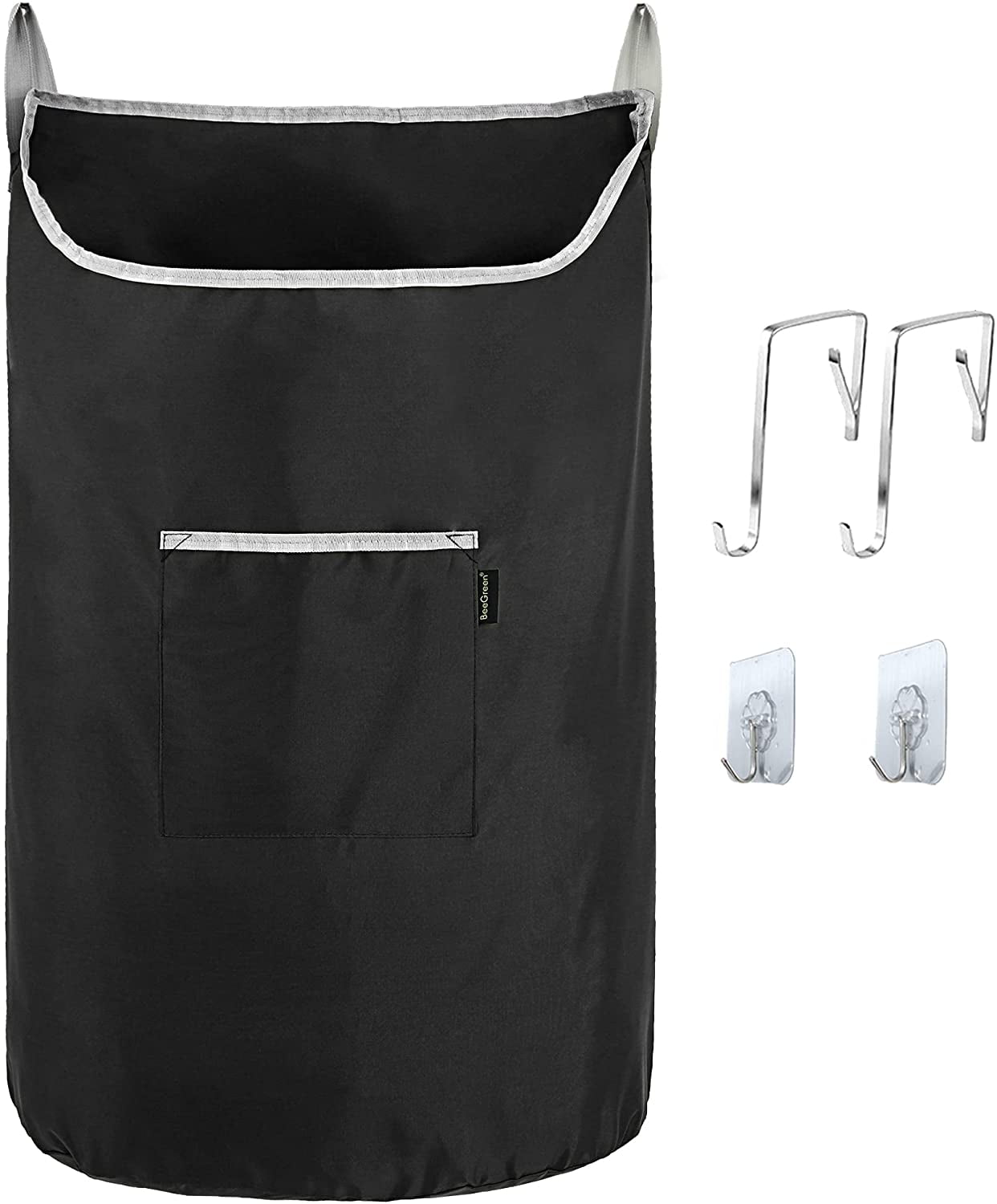 Black Hanging Laundry Hamper Bag - Over The Door Hanging Laundry Basket ...