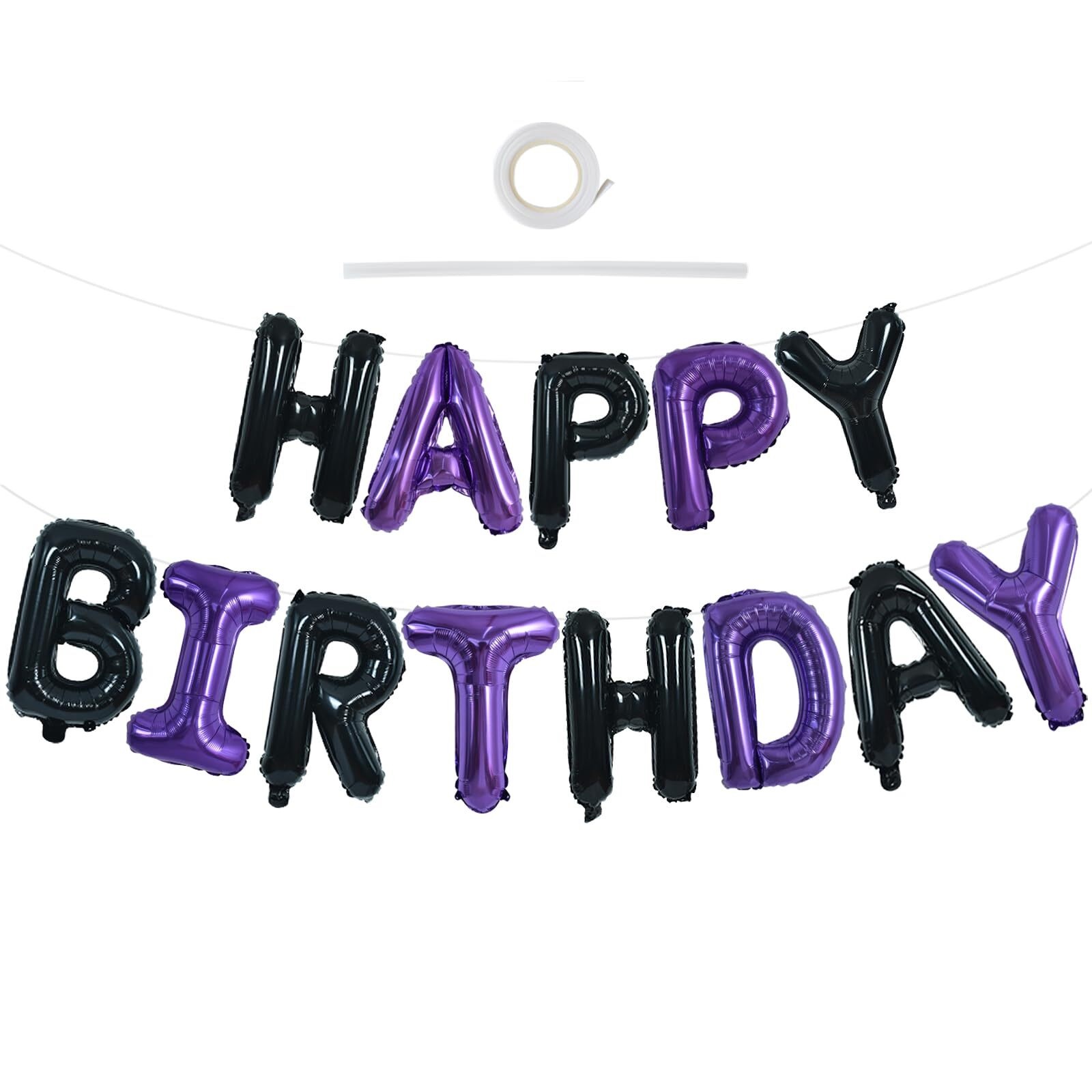 Happy Birthday Balloons Banner, 16 Inch Mylar Foil Letters Balloons Birthday, Birthday Party Decorations And Accessories For Children And Adults