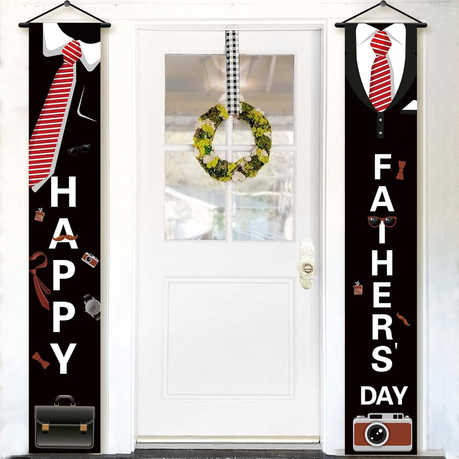 Happy Father's Day Party Decorations Kit - No DIY Banner, Garland & 12 Hanging Swirls (Blue Theme)
