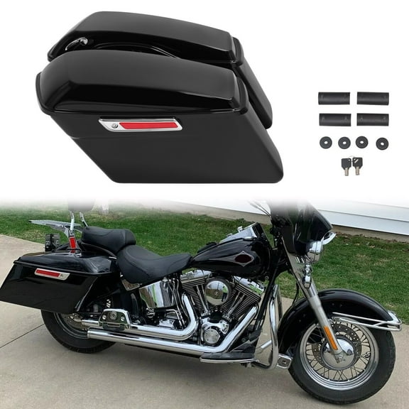 Black Hard Saddlebag Saddle Bag For Harley Davidson Touring Road Glide 1994-2013