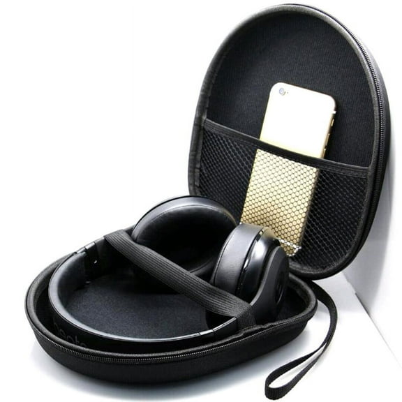 Black Hard Shell Carry Headphone Headset Earphone Case Bag Collector Pouch Box