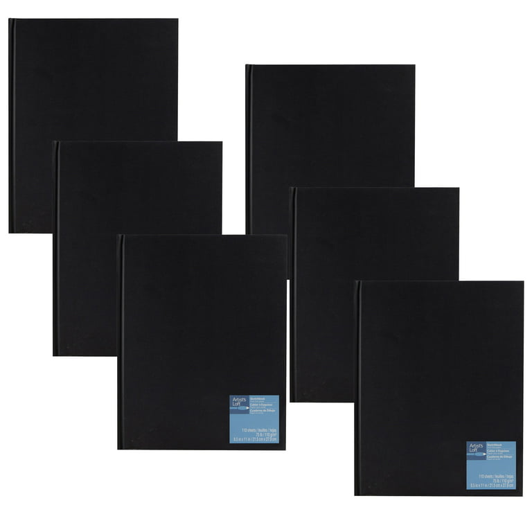 Black Hardbound Sketchbook by Artist's Loft - Acid Free and Smudge  Resistant Paper, Sketch Pad for Drawing, Sketching, Writing - Bulk 6 Pack