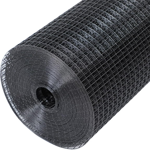 Black Hardware Cloth 1/2'' 36'' X 50',19 Gauge Chicken Wire Fencing PVC Coating Welded Wire Mesh Rolls for Chicken Coop and Home Improvement Garden Fence Rabbit Tree Guard