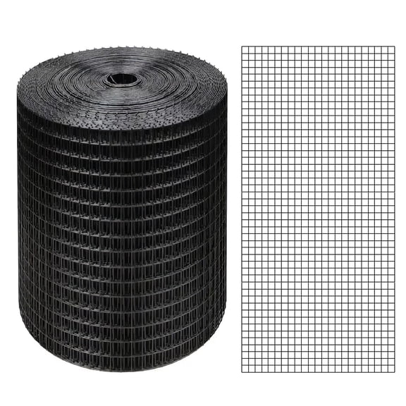 Black Hardware Cloth 4'' x 10' PVC Steel Vinyl Coated 1/4inch Galvanized Wire Mesh Roll (23GA) Chicken Wire Fence Roll, for coop Fences,Screen mesh, Rabbit/Snake Fences, Poultry enclosures, etc.