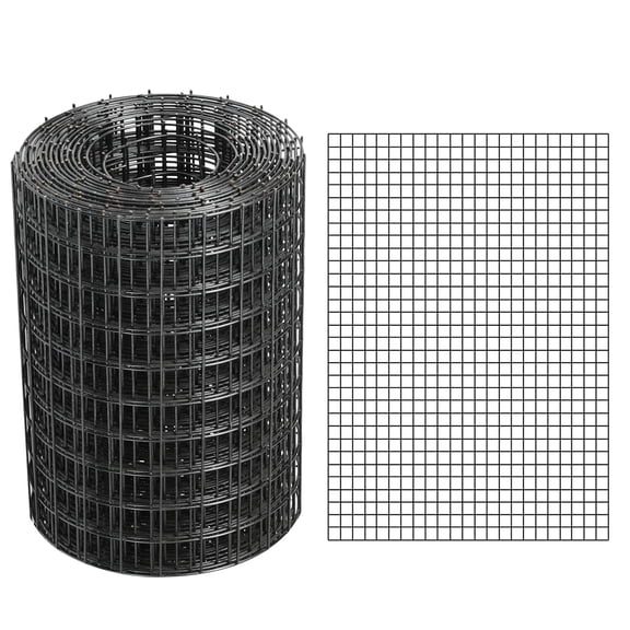 Black Hardware Cloth 4'' x 10' PVC Steel Vinyl Coated 1/4inch Galvanized Wire Mesh Roll (23GA) Chicken Wire Fence Roll, for coop Fences,Screen mesh, Rabbit/Snake Fences, Poultry enclosures, etc.