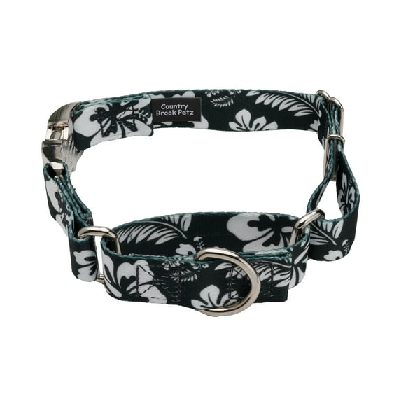 Country Brook Petz® Black Hawaiian Martingale with Premium Buckle, Medium