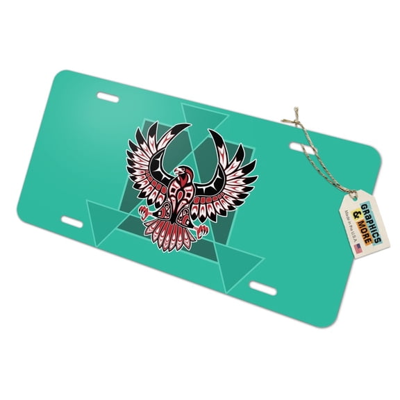 Black Hawk Native American Design Style Novelty Metal Vanity Tag License Plate