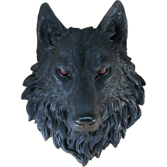 Black Head Mount Wall Statue Bust 16 Inch