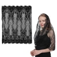 thumbnail image 1 of Kabuer Black Spanish Style Head Veil for Women, Traditional Vintage Lace Mantilla for Latin Mass, Adult, 1 of 6