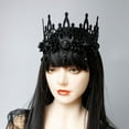 thumbnail image 1 of Black Headband Halloween Party Props Death Demon Witch Head Crown with Beaded Tassel Headdress Hair Accessories Headwear (black), 1 of 5