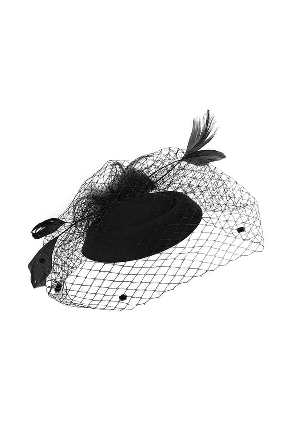 Black Headband for Women Fascinators for Women Tea Party Headband Hat Mesh Feathers Hair Clip for Wedding Cocktail and Church