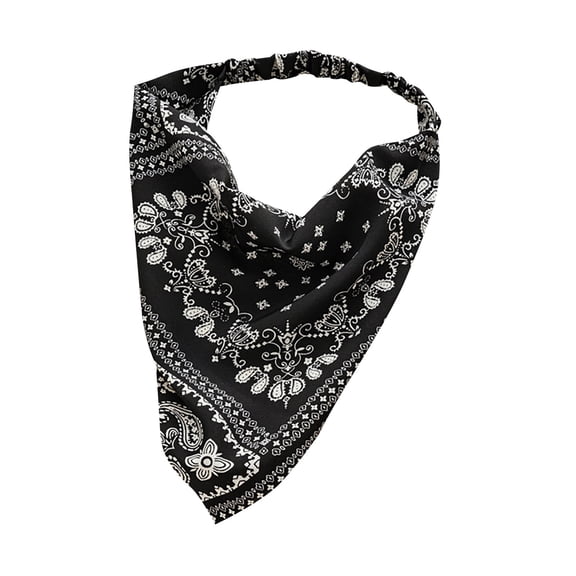 Black Headband for Women Floral Elastic Hair Scarf Headband 3PCS Chiffon Head Kerchief Headband Floral Hair Scarves W/Hair Clips Hair Bandanas