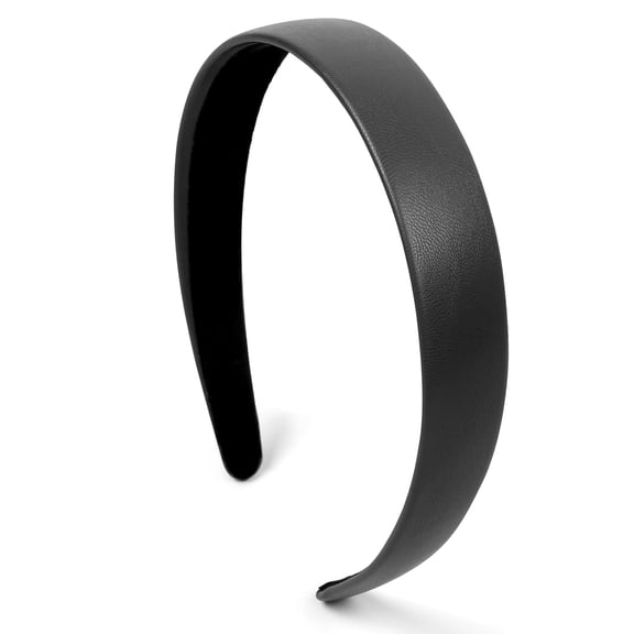 Black Headbands for Women 1 Inch Halloween Headbands Wide Thick Red Hairband Faux Leather Headband for Women and Girls Fashion Plastic Hard Head Band Solid Colors（2 packs）