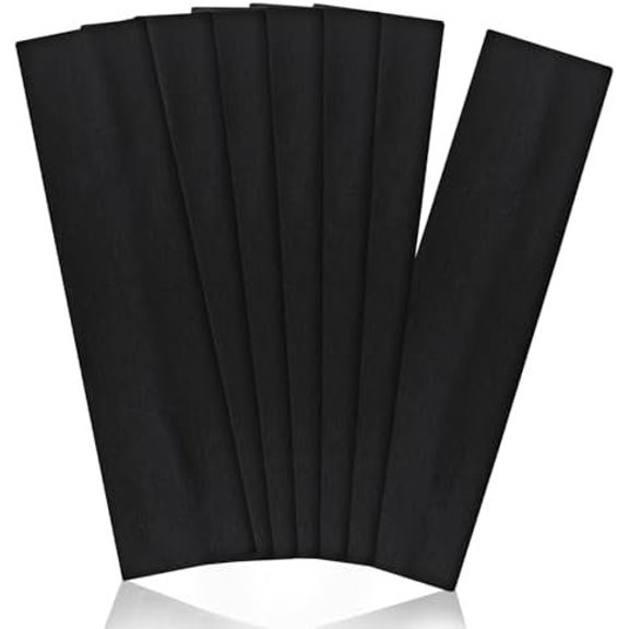 Black Headbands for Women Non Slip 7 count Elastic  Bands for Women's Hair Soft  Cloth Fashion Stretch Headbands for Women for Daily Workout  Running Yoga