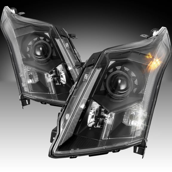 Black Headlamp For 2010-2016 Cadillac SRX Headlights Lights 10-16 Left + Right