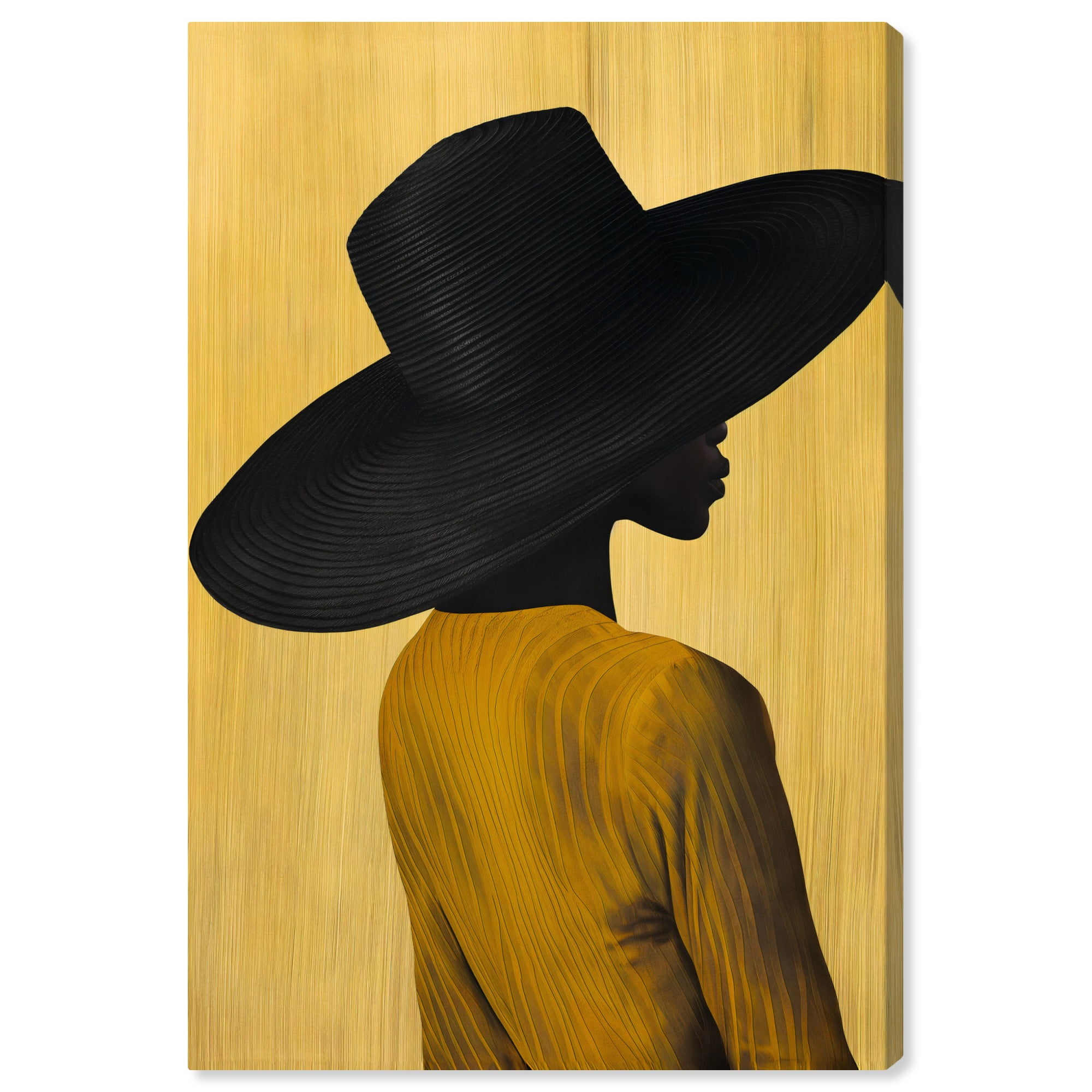 Black and Gold Wrapped Canvas Retro Poster Art, 10" x 15"