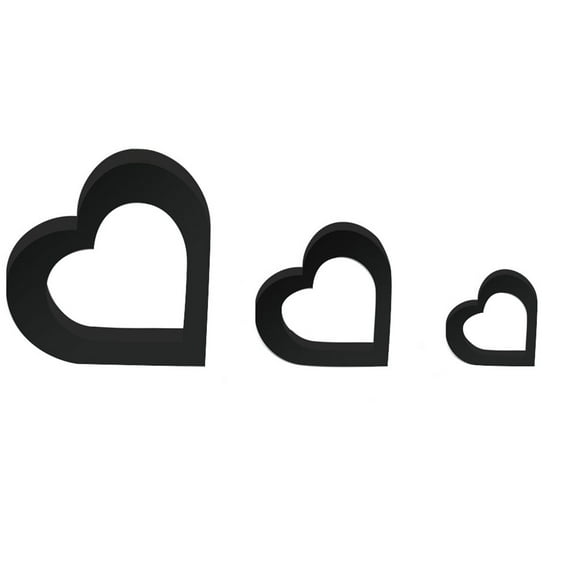 Black Heart Centerpiece Heart Shape Sign For Gothic Wedding Engagement Party Table Decor