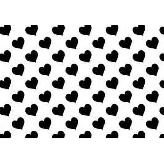 Black Heart Edible Cake & Cupcake Image Decoration Frosting Sheet