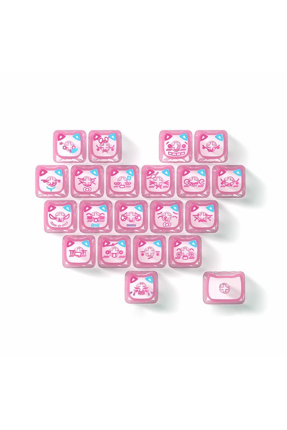 Black Heart Kitten Keycaps Customizable For Mechanical Keyboards Durability Smooth Typing Feel