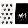thumbnail image 1 of Black Heart Love Kitchen Towels Dish Towels, 18x26 Inch Home Sweet Home Halloween Decoration Hand Towels Set of 2, 1 of 6