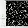thumbnail image 1 of Black Heart Love Shower Curtain Valentine''s Day Simple Minimalist Romantic Lover Couple Fabric for Bathroom Decor Bathtub with Hooks(70" WX84 H), 1 of 4