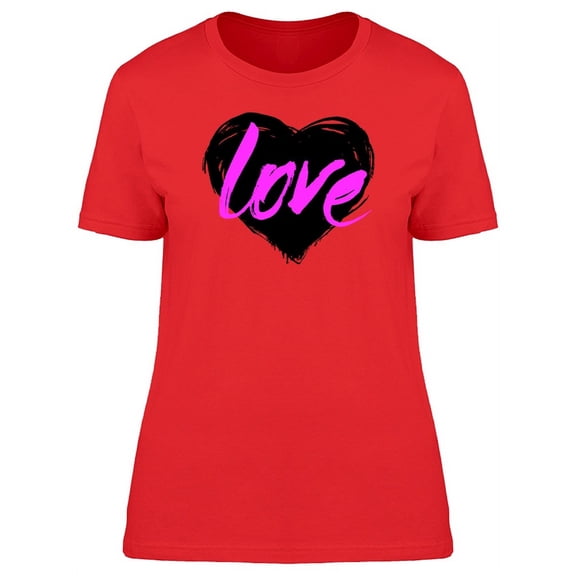 Black Heart Love T-Shirt Women -Image by Shutterstock, Female Medium