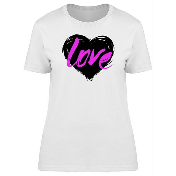 Black Heart Love T-Shirt Women -Image by Shutterstock, Female Medium