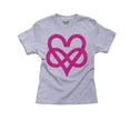 thumbnail image 1 of Black Heart Plus Infinity Sign Symbolizing Endless Love Girl's Cotton Youth Grey T-Shirt, 1 of 2