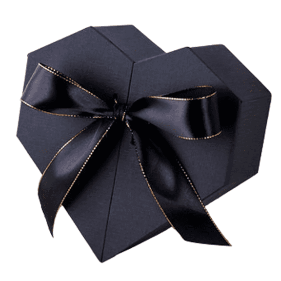 Black Heart Shape Gift Box with Lid for Valentine’s Day Romantic Gift Packing Decorative Cardboard Keepsake Box for Anniversary Birthday Wedding Surprise