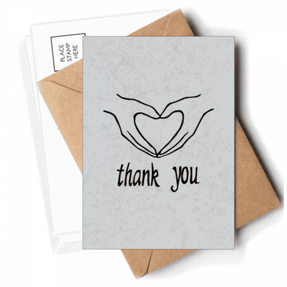 Black Heart Shaped Personalized Gesture Postcards Envelopes Blank Note Cards Mailing