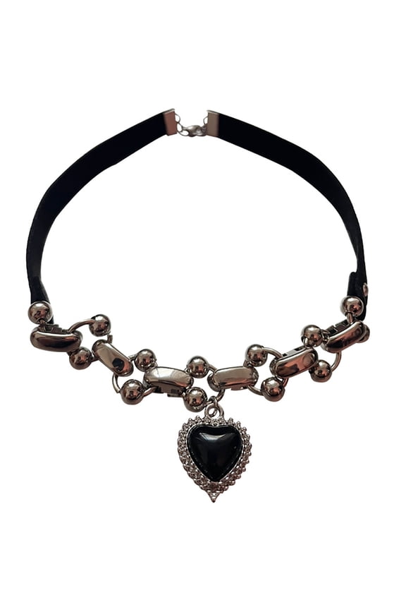 Black Heart Short Necklace Multifuntional Fashion Necklace Punk Styles Accessory Suitable for Fashion Lovers Present