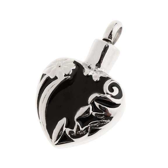 Black Heart Urn Locket For es Keepsake Memorial Cremation Jewelry