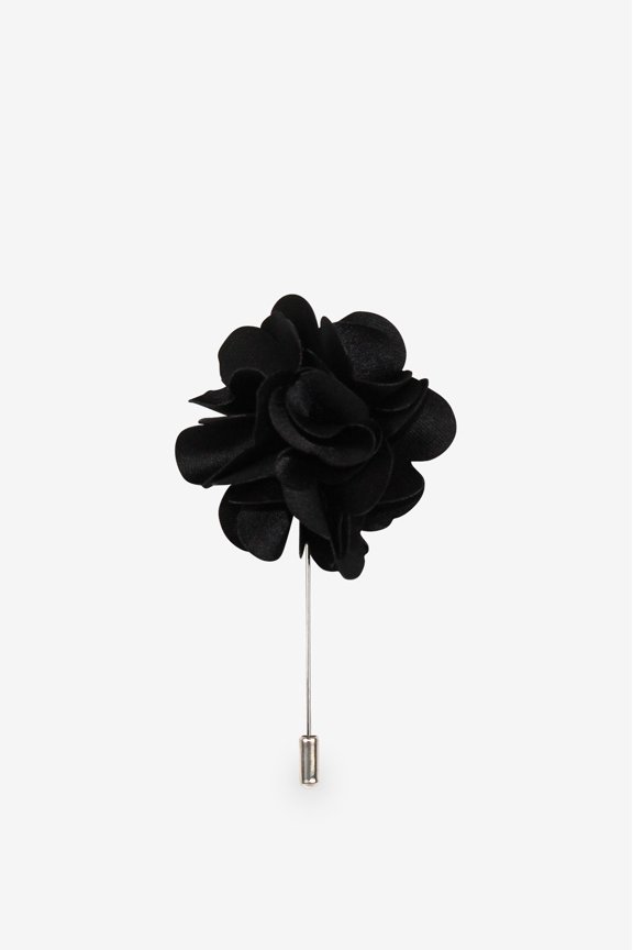Black Hearts Ball Flower Lapel Pin