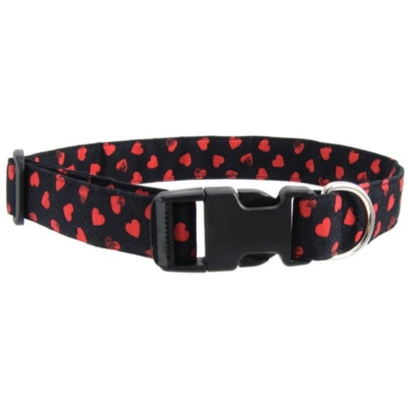 Black Hearts Dog Collar - Size - Large