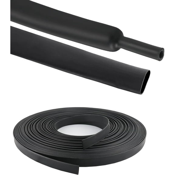 Black Heat Shrink Tubing Adhesive Lined 4:1 Ratio Marine Grade Waterproof Wire Shrink Wrap Tubing Insulation Seal (Black)