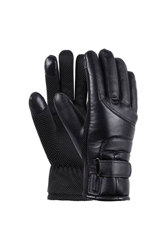 Black Heated Gloves For Men And Women, Battery Powered, Windproof, Touchscreen Compatible, Ideal For Winter Sports
