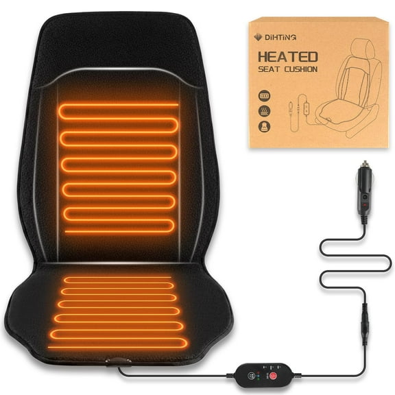 Black Heated Seat Cover with Fast Heat Warmer, Large Size Winter Seat Cushion Heating Pad Warm Christmas Holiday Gift for Winter, 3 Models Setting